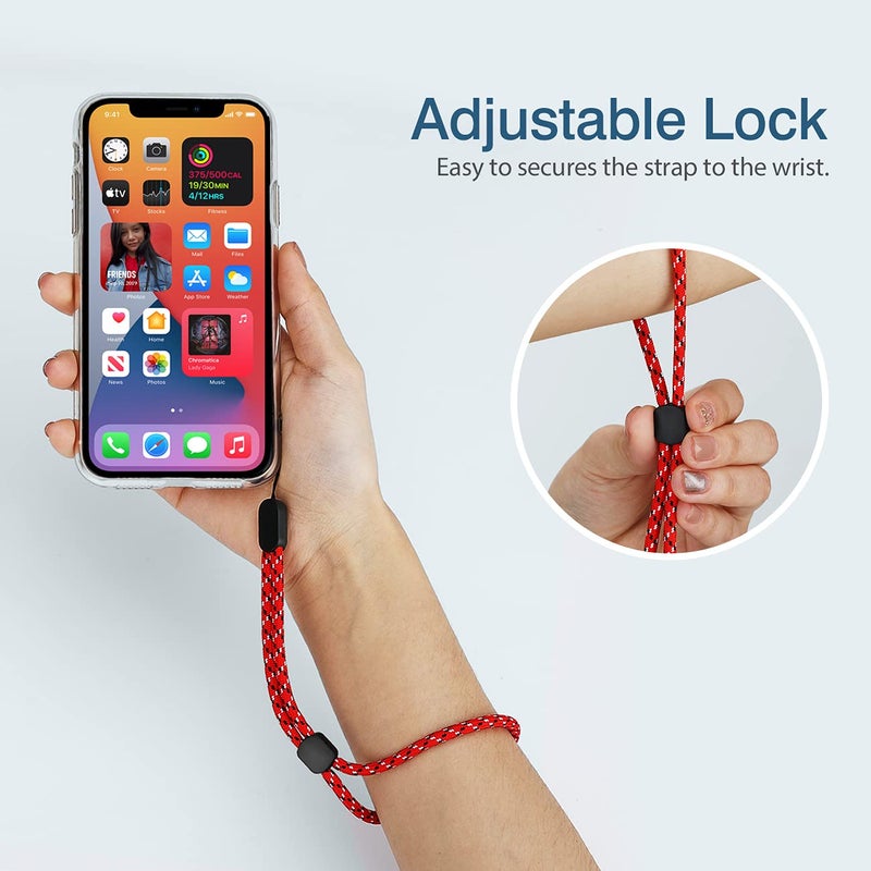 Hukado Hand Wrist Strap Lanyard  6 Pack 9.5inch Adjustable Nylon Wristlet Straps Keychain String for Cell Phone Case Holder  AirPods Pro 2 2022  Camera  Key  GoPro  USB Drive  Ski Glove (Multi-Color) - Image 4